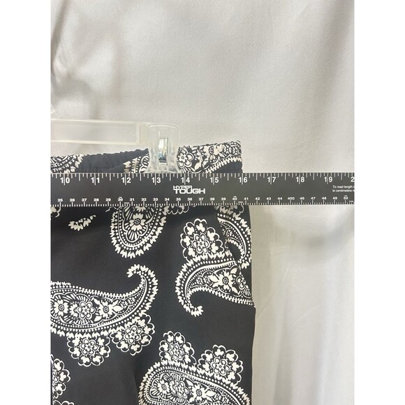 New York & Co Stretch Womens S Black Paisley Wide Leg Pants - Picture 2 of 10